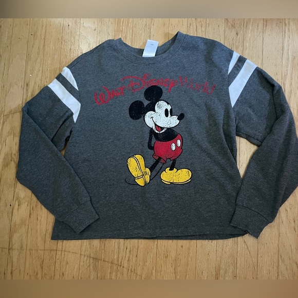 Disney Mickey Mouse Gray and Red Sweatshirt - Picture 1 of 5